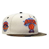海外取寄 ニューエラ キャップ 59FIFTY ニューヨーク ニックス 50TH EMPIRE PATCH FITTED CAP OFF WHITE-WOODLAND CAMO