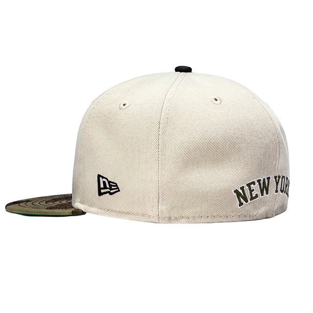 海外取寄 ニューエラ キャップ 59FIFTY ニューヨーク ニックス 50TH EMPIRE PATCH FITTED CAP OFF WHITE-WOODLAND CAMO