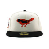 ニューエラ キャップ 59FIFTY ボルチモア オリオールズ MLB 1958 ALL STAR GAME KELLY GREEN BOTTOM FITTED CAP CREAM