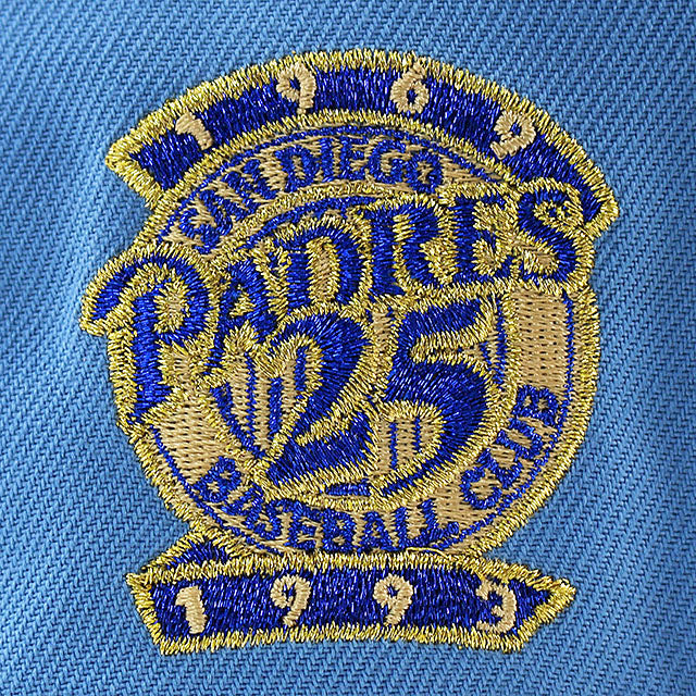 ニューエラ キャップ 59FIFTY サンディエゴ パドレス MLB 25TH ANNIVERSARY GREY BOTTOM FITTED CAP LIGHT BLUE NEW ERA SAN DIEGO PADRES