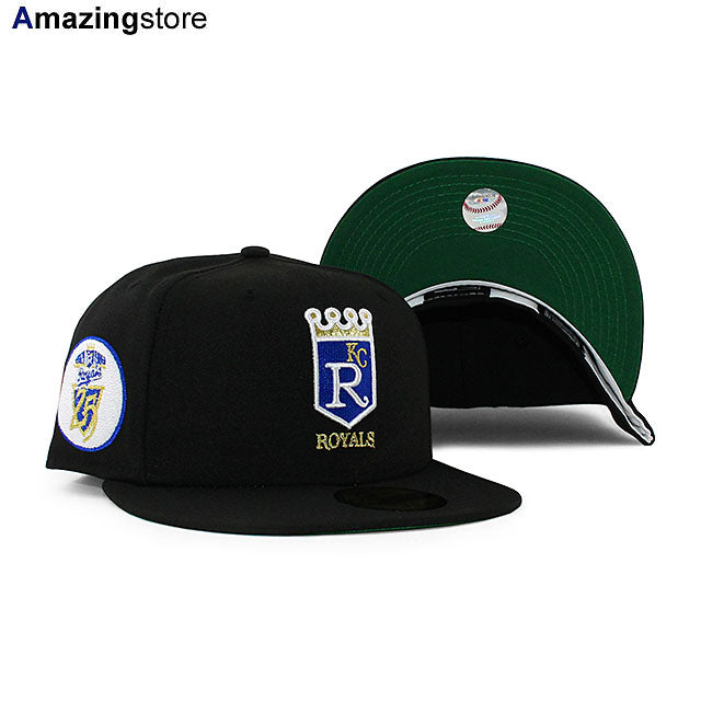 ニューエラ キャップ 59FIFTY カンザスシティ ロイヤルズ MLB 25TH ANNIVERSARY KELLY GREEN BOTTOM FITTED CAP BLACK