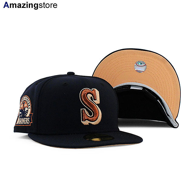 ニューエラ キャップ 59FIFTY シアトル マリナーズ MLB 30TH ANNIVERSARY PEACH BOTTOM FITTED CAP NAVY