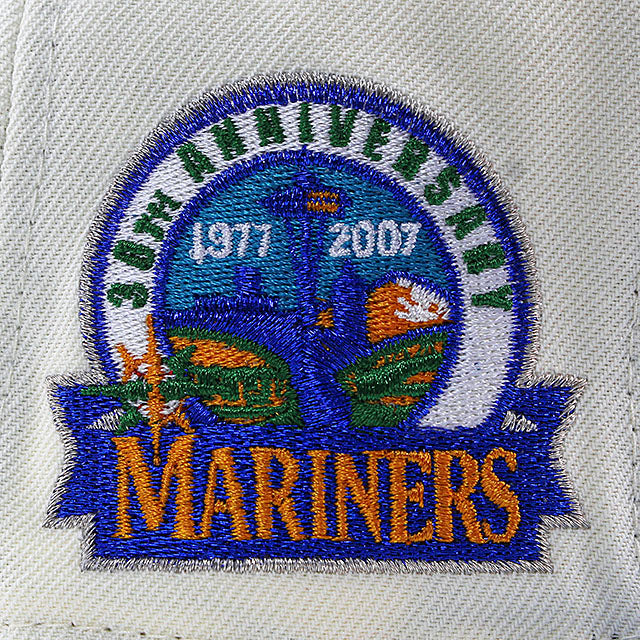 ニューエラ キャップ 59FIFTY シアトル マリナーズ MLB 30TH ANNIVERSARY MANGO BOTTOM FITTED CAP CREAM NEW ERA SEATTLE MARINERS