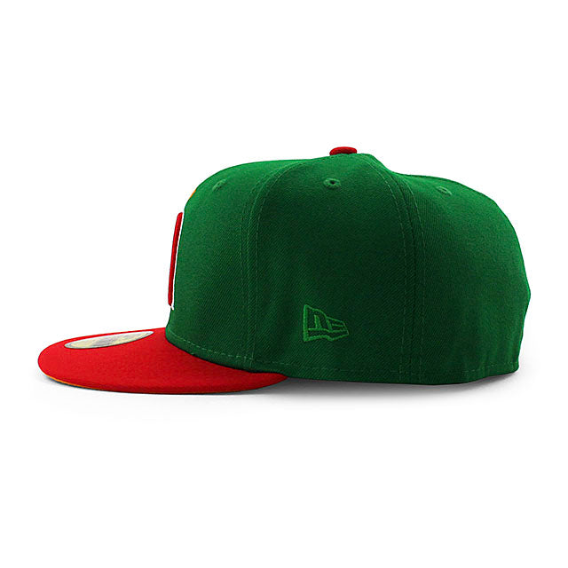 ニューエラ キャップ 59FIFTY カリフォルニア エンゼルス MLB 35TH ANNIVERSARY MANGO BOTTOM BOTTOM FITTED CAP GREEN