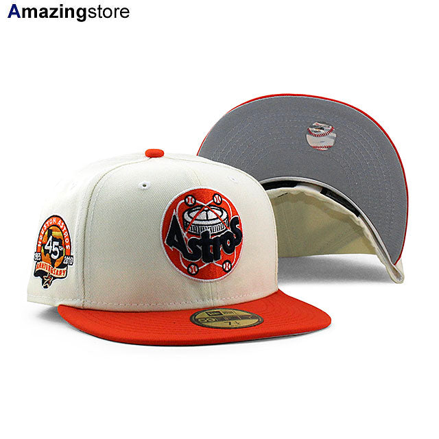 ニューエラ キャップ 59FIFTY ヒューストン アストロズ MLB 45TH ANNIVERSARY GREY BOTTOM FITTED CAP CREAM