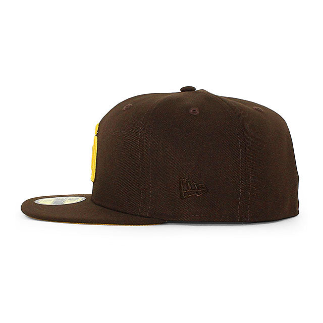 ニューエラ キャップ 59FIFTY サンディエゴ パドレス MLB 50TH ANNIVERSARY YELLOW BOTTOM FITTED CAP BROWN