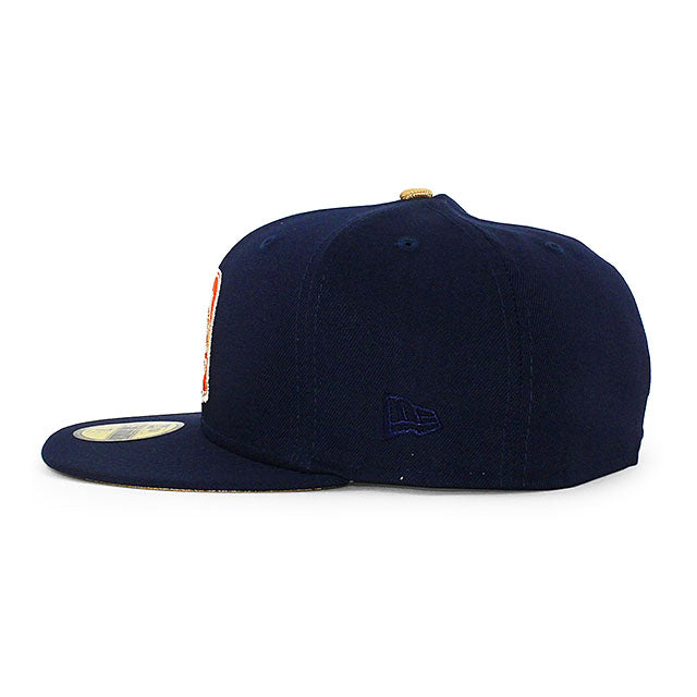 ニューエラ キャップ 59FIFTY デトロイト タイガース MLB 1968 WORLD SERIES METALLIC GOLD BOTTOM FITTED CAP NAVY