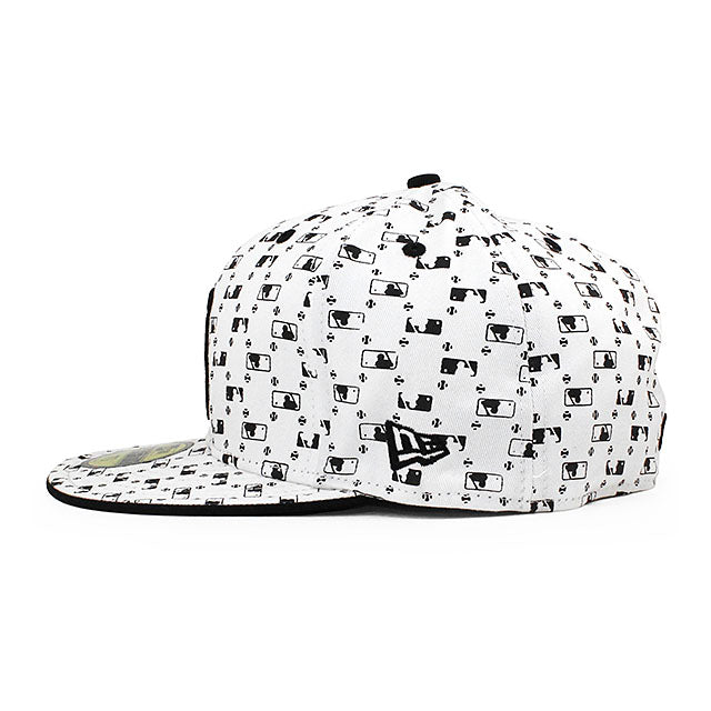 ニューエラ キャップ 59FIFTY ロサンゼルス エンゼルス MLB FLOCKING FITTED CAP WHITE BLACK