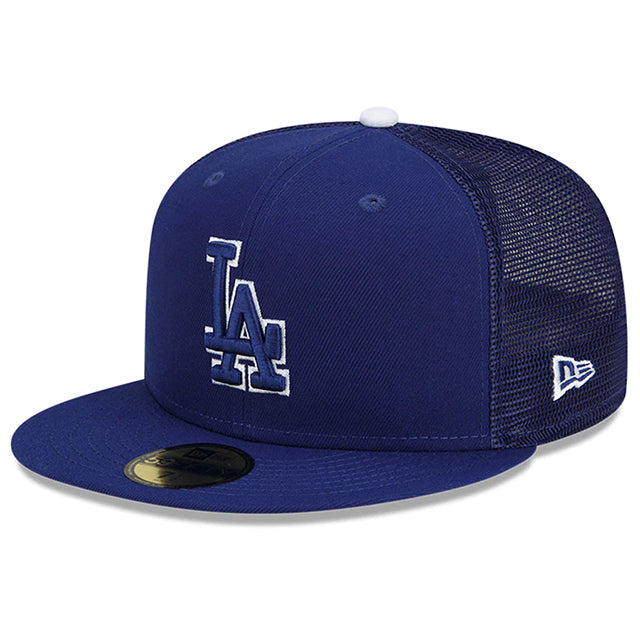 ニューエラ キャップ 59FIFTY ロサンゼルス ドジャース MLB BATTING PRACTICE BP TRUCKER FITTED CAP BLUE