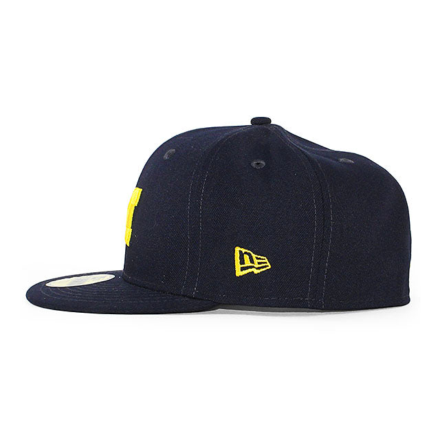 ニューエラ キャップ 59FIFTY ミシガン ウォルバリンズ NCAA TEAM BASIC FITTED CAP NAVY