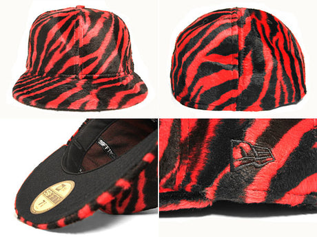 DEADSTOCK ニューエラ 59FIFTY ZEBRA PIMPIN-FUR FITTED CAP RED-BLACK NEW ERA