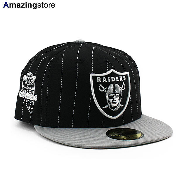 ニューエラ キャップ 59FIFTY ラスベガス レイダース NFL PINSTRIPE 2020 INAUGURAL SEASON FITTED CAP BLACK