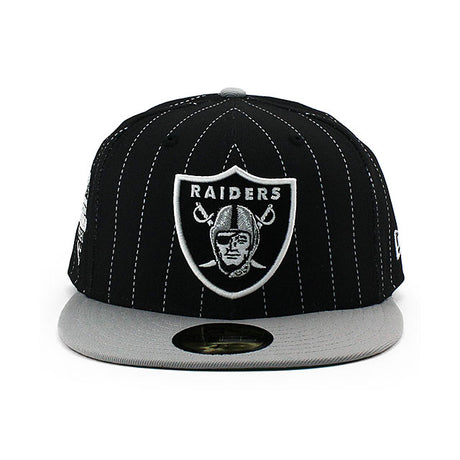 ニューエラ キャップ 59FIFTY ラスベガス レイダース NFL PINSTRIPE 2020 INAUGURAL SEASON FITTED CAP BLACK