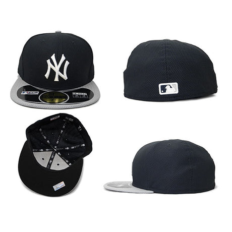 DEADSTOCK ニューエラ 59FIFTY ニューヨーク ヤンキース MLB DIAMOND ERA BATTING PRACTICE HOME FITTED CAP NAVY GREY NEW ERA YANKEES