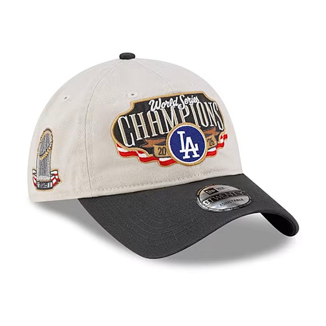 2025 ワールドシリーズチャンピオン ロッカールームモデル 海外取寄 ニューエラ キャップ 9TWENTY ロサンゼルス ドジャース 2025 WORLD SERIES CHAMPIONS LOCKER ROOM STRAPBACK CAP CREAM