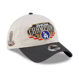 2025 ワールドシリーズチャンピオン ロッカールームモデル 海外取寄 ニューエラ キャップ 9TWENTY ロサンゼルス ドジャース 2025 WORLD SERIES CHAMPIONS LOCKER ROOM STRAPBACK CAP CREAM