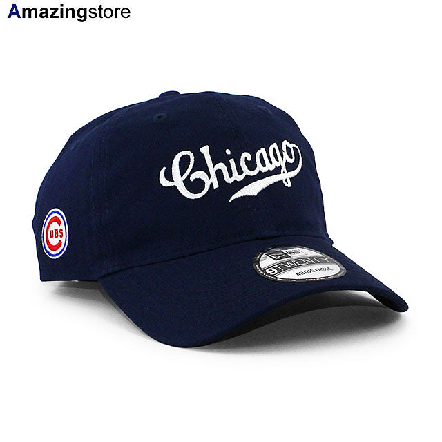 ニューエラ キャップ 9TWENTY アリス & ワンダー シカゴ カブス MLB SCRIPT STRAPBACK CAP NAVY