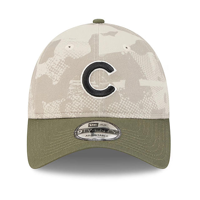 ニューエラ キャップ 9TWENTY シカゴ カブス 2025 MLB ARMED FORCES STARS N STRIPES ADJUSTABLE CAP LT BEIGE