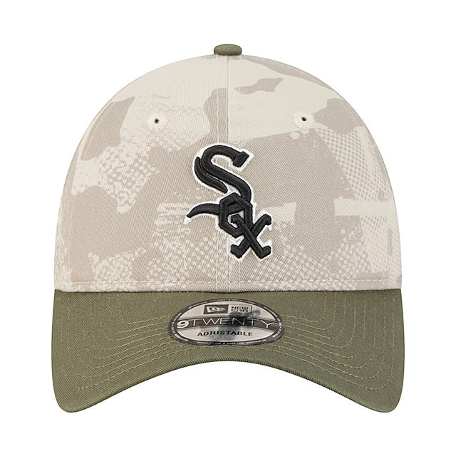 ニューエラ キャップ 9TWENTY シカゴ ホワイトソックス 2025 MLB ARMED FORCES STARS N STRIPES ADJUSTABLE CAP LT BEIGE