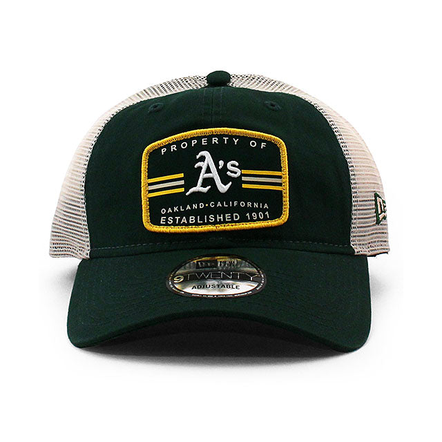 ニューエラ メッシュキャップ 9TWENTY オークランド アスレチックス MLB PROPERTY TRUCKER MESH CAP GREEN
