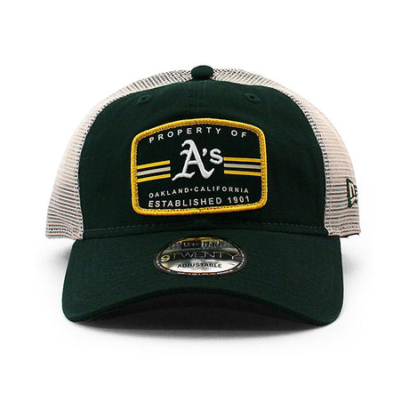 ニューエラ メッシュキャップ 9TWENTY オークランド アスレチックス MLB PROPERTY TRUCKER MESH CAP GREEN