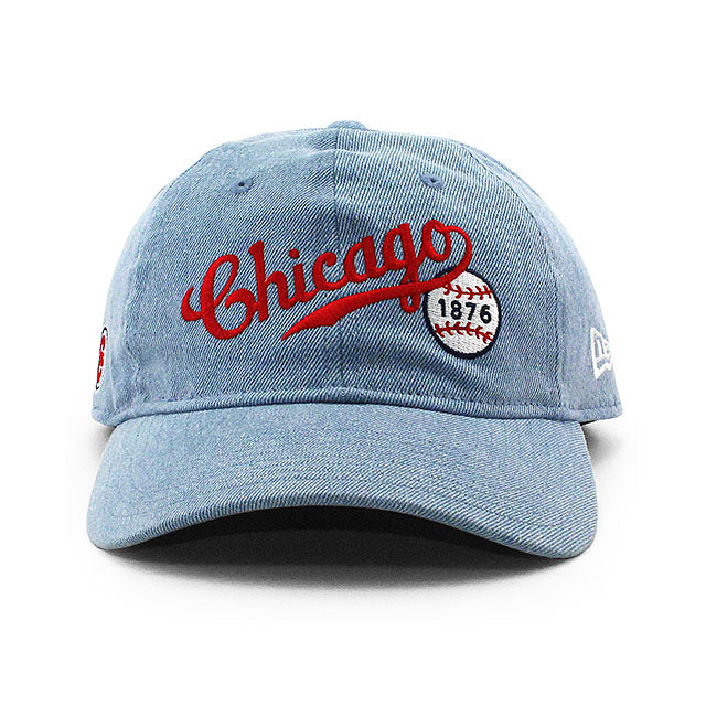 ニューエラ キャップ 9TWENTY アリス & ワンダー シカゴ カブス MLB DENIM STRAPBACK CAP BLUE