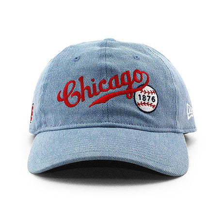 ニューエラ キャップ 9TWENTY アリス & ワンダー シカゴ カブス MLB DENIM STRAPBACK CAP BLUE
