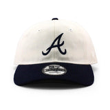 ニューエラ キャップ 9TWENTY アトランタ ブレーブス MLB LEATHER STRAPBACK CAP CREAM