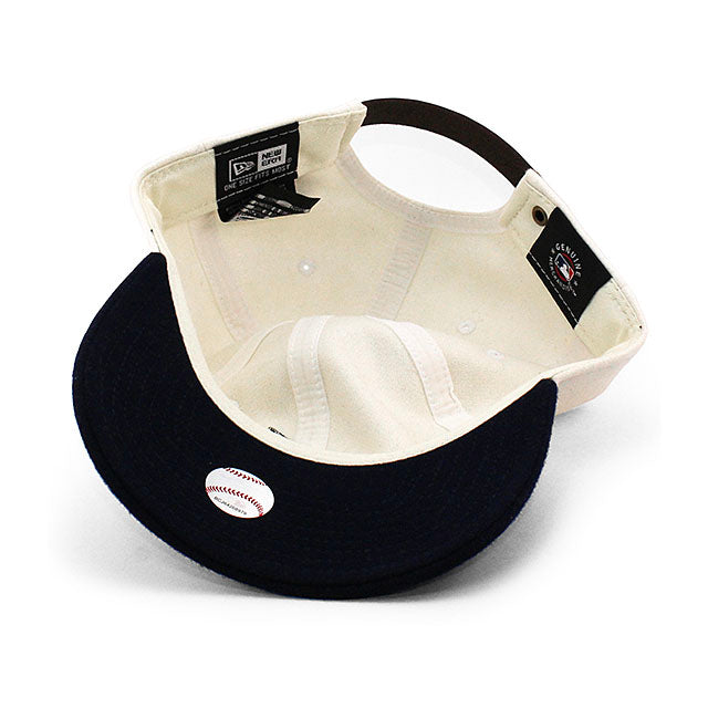 ニューエラ キャップ 9TWENTY アトランタ ブレーブス MLB LEATHER STRAPBACK CAP CREAM
