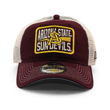 ニューエラ メッシュキャップ 9TWENTY アリゾナステイト サンデビルズ NCAA DEVOTED TRUCKER MESH CAP MAROON