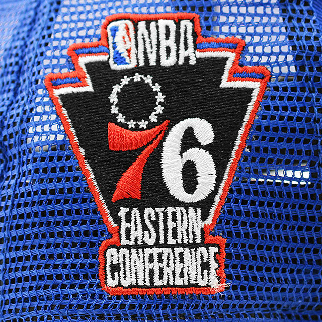 ニューエラ メッシュキャップ 9TWENTY フィラデルフィア 76ERS NBA DISTINCT SIDE PATCH TRUCKER MESH CAP ROYAL