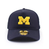 ニューエラ メッシュキャップ 9FORTY ミシガン ウォルバリンズ NCAA A-FRAME TRUCKER MESH CAP NAVY