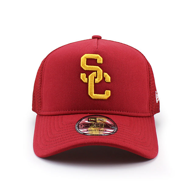 ニューエラ メッシュキャップ 9FORTY サウス カリフォルニア トロージャンズ NCAA A-FRAME TRUCKER MESH CAP CARDINAL