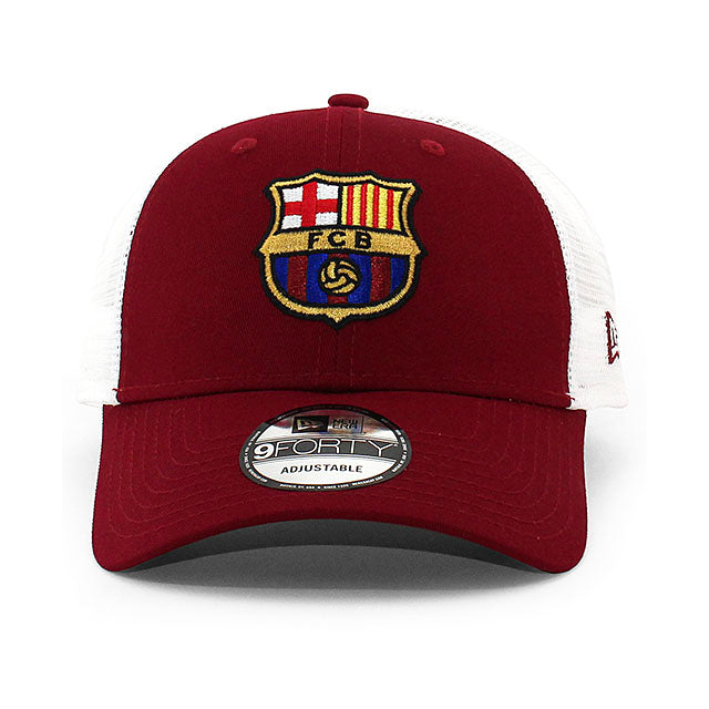 ニューエラ メッシュキャップ 9FORTY FC バルセロナ LA LIGA TRUCKER MESH CAP MAROON