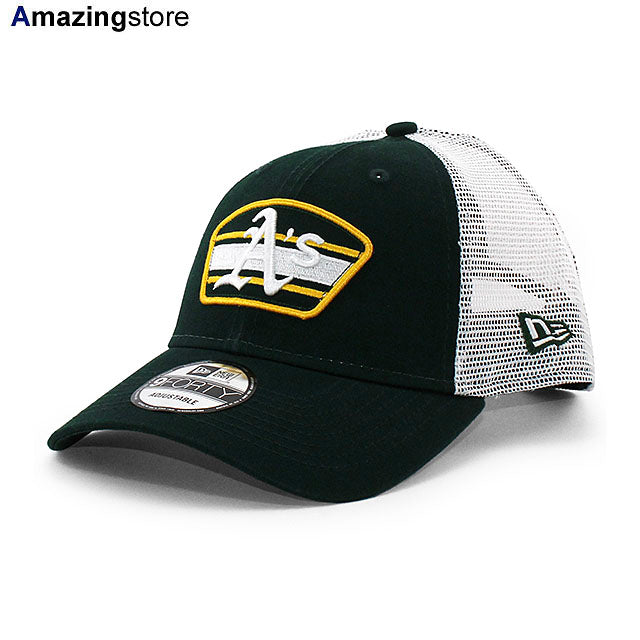 ニューエラ メッシュキャップ 9FORTY オークランド アスレチックス MLB LOGO PATCH TRUCKER MESH CAP GREEN