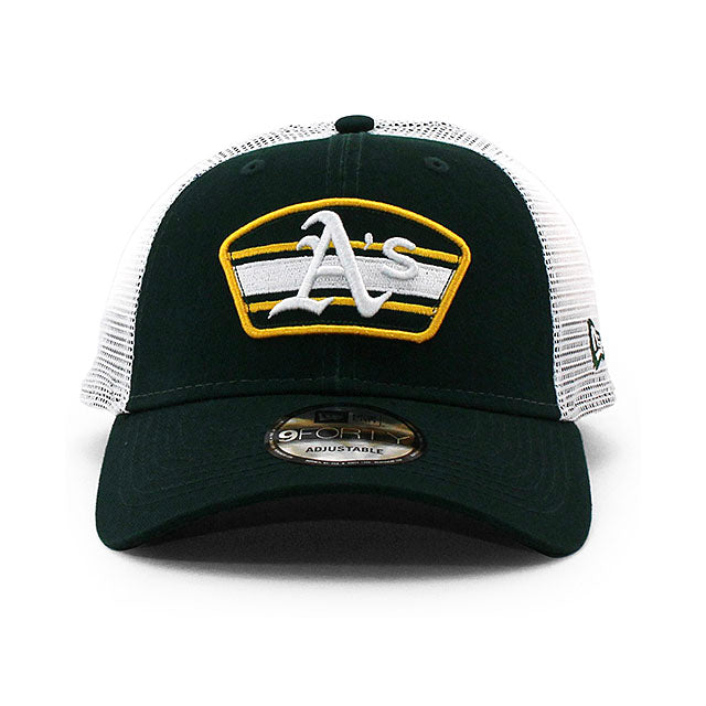 ニューエラ メッシュキャップ 9FORTY オークランド アスレチックス MLB LOGO PATCH TRUCKER MESH CAP GREEN