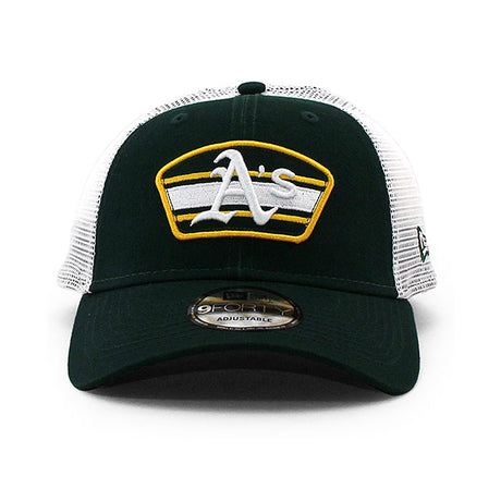 ニューエラ メッシュキャップ 9FORTY オークランド アスレチックス MLB LOGO PATCH TRUCKER MESH CAP GREEN