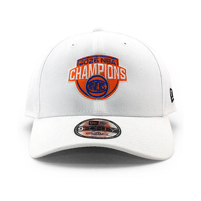 53年振りNBAファイナル優勝 ニューエラ キャップ 9FORTY ニューヨーク ニックス 2026 NBA FINALS CHAMPIONS ADJUSTABLE CAP WHITE