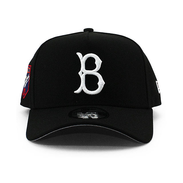 ニューエラ キャップ 9FORTY ブルックリン ドジャース MLB 1955 WORLD SERIES CHAMPIONS GREY BOTTOM A-FRAME SNAPBACK CAP BLACK
