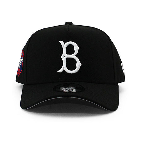 ニューエラ キャップ 9FORTY ブルックリン ドジャース MLB 1955 WORLD SERIES CHAMPIONS GREY BOTTOM A-FRAME SNAPBACK CAP BLACK