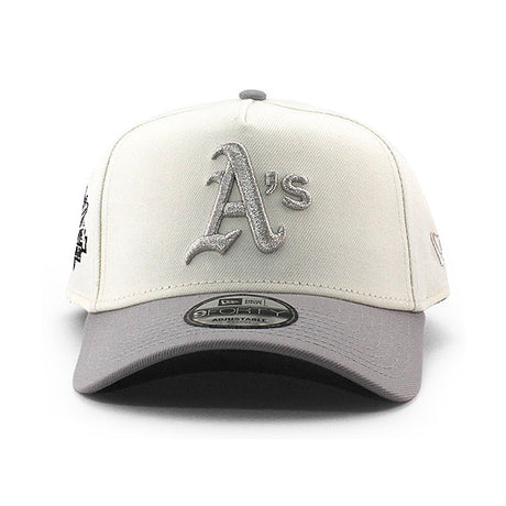 ニューエラ キャップ 9FORTY オークランド アスレチックス MLB 1989 WORLD SERIES GREY BOTTOM A-FRAME SNAPBACK CAP CREAM
