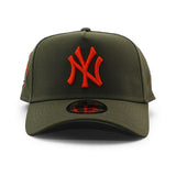 ニューエラ キャップ 9FORTY ニューヨーク ヤンキース MLB 1999 WORLD SERIES GREY BOTTOM A-FRAME SNAPBACK CAP OLIVE