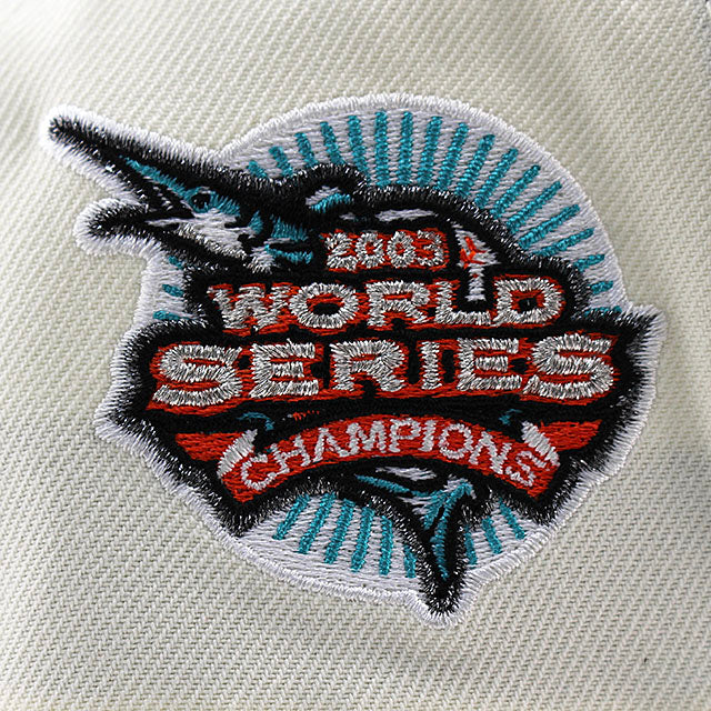 ニューエラ キャップ 9FORTY フロリダ マーリンズ MLB 2003 WORLD SERIES GREY BOTTOM A-FRAME SNAPBACK CAP CREAM