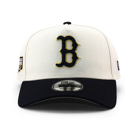 ニューエラ キャップ 9FORTY ボストン レッドソックス MLB 2007 WORLD SERIES GREY BOTTOM A-FRAME SNAPBACK CAP CREAM
