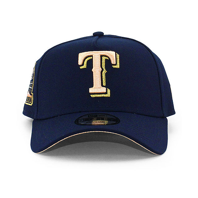 ニューエラ キャップ 9FORTY テキサス レンジャーズ MLB 2020 INAUGURAL SEASON PEACH BOTTOM A-FRAME SNAPBACK CAP NAVY