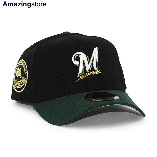 ニューエラ キャップ 9FORTY ミルウォーキー ブルワーズ MLB 25TH GREY BOTTOM A-FRAME SNAPBACK CAP BLACK