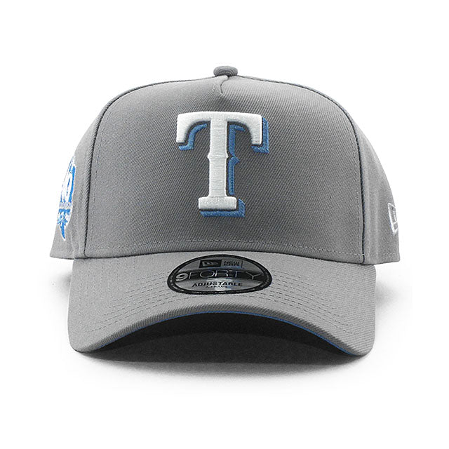 ニューエラ キャップ 9FORTY テキサス レンジャーズ MLB 40TH LT BLUE BOTTOM A-FRAME SNAPBACK CAP GRAY