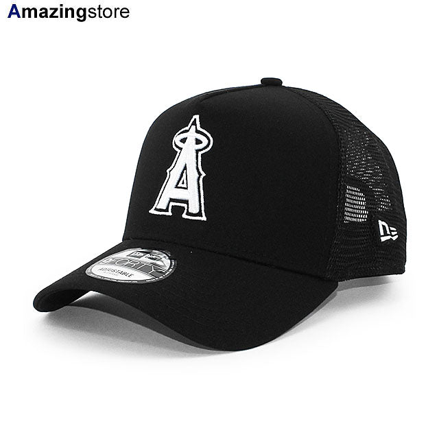 ニューエラ メッシュキャップ 9FORTY ロサンゼルス エンゼルス MLB A-FRAME TRUCKER MESH CAP BLACK