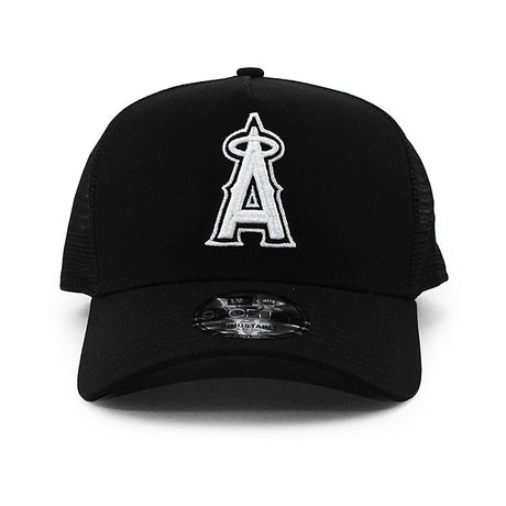 ニューエラ メッシュキャップ 9FORTY ロサンゼルス エンゼルス MLB A-FRAME TRUCKER MESH CAP BLACK