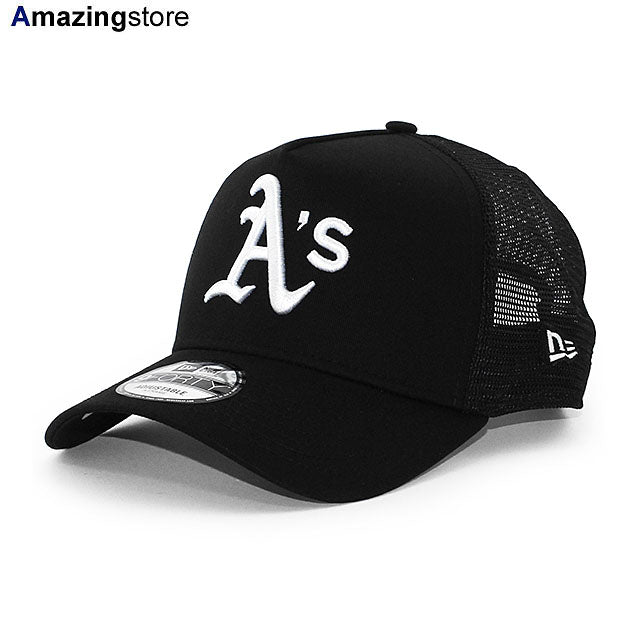 ニューエラ メッシュキャップ 9FORTY オークランド アスレチックス MLB A-FRAME TRUCKER MESH CAP BLACK